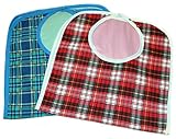 Large Extra Long, Washable Clothing Spill, Mealtime Protector, Waterproof Ladies & Men Adult Sized Bib (Pk/2)