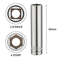 MIXPOWER 4PCS 1/4"Drive 8mm Deep&Shallow Socket, 6
