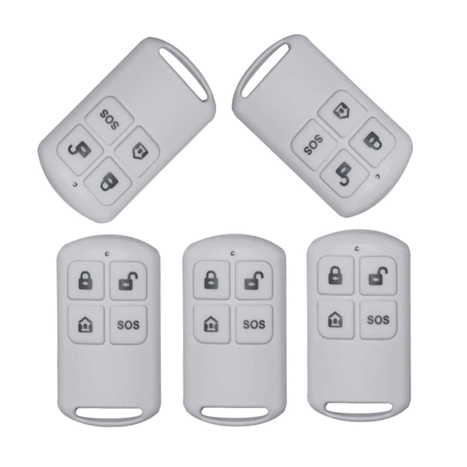 JCHENG 433MHz Keychain Remote Control for Alarm System Security 5Pack