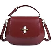 MoreFarther Genuine Leather Crossbody Bags for Women, Structured Handbags Leather Crossbody Purse