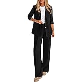 KIRUNDO Womens Suits 2 Piece Set Business Casual Blazer Jacket Wide Leg Dress Pants Suits Professional Work Office Outfits