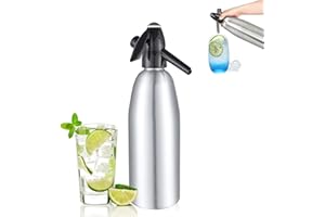 E-GREETSHOPPING 1L Portable Soda Siphon Sparkling Water Maker,Seltzer Water Maker,Carbonated Water Machines,Home Drink Juice Bar Beer Maker, for Home Bar Club Making Fresh Soda Water Cocktails DIY Soda Drink