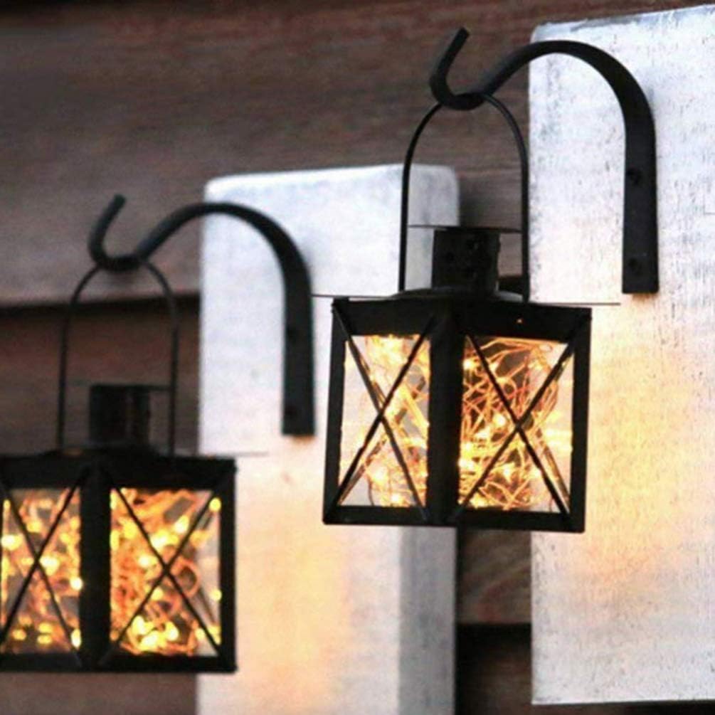 DOITOOL 2PCS Iron Wall Hooks for Hanging Lanterns Wall Bracket Hook