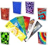 BashBox Book Sox Stretchable Jumbo Fabric Boys Book Covers Includes H2O, Cube, Tye Dye, Maze, Lightning & Fractal Designs & 6 Exclusive Bookmarks