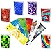 BashBox Book Sox Stretchable Jumbo Fabric Boys Book Covers Includes H2O, Cube, Tye Dye, Maze, Lightning & Fractal Designs & 6 Exclusive Bookmarks