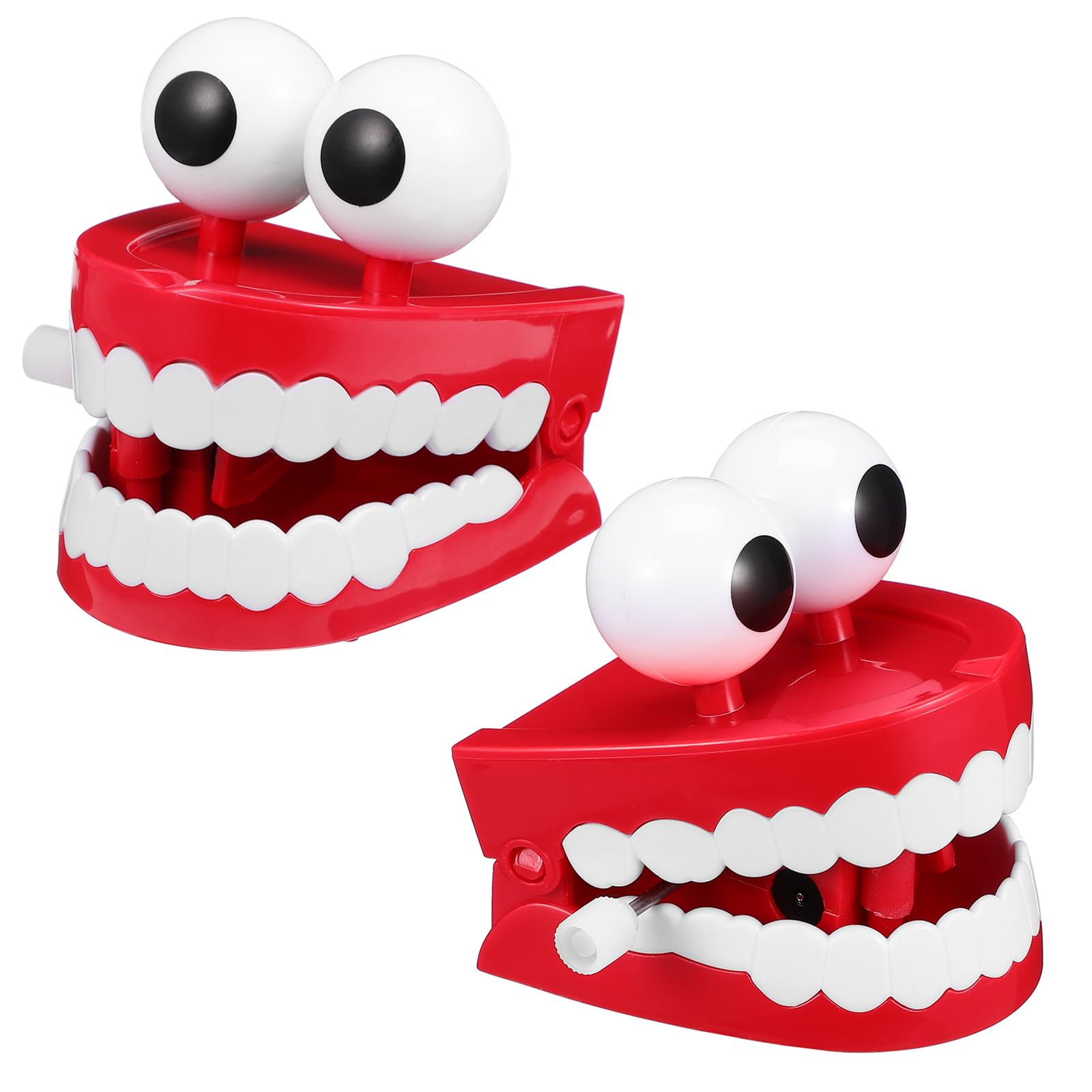 2Pcs Wind- up Toys Plastic Chattering Teeth Wind up Toy Early Educational Toy Popping False Toy Funny Teeth Toys Easter Baskets Stuffers for Kids Toddler