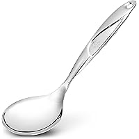 Zulay Kitchen 11.5 inch Stainless Steel Serving Spoon - Solid One-Piece Cooking Spoon with Comfortable Handle - Multipurpose 