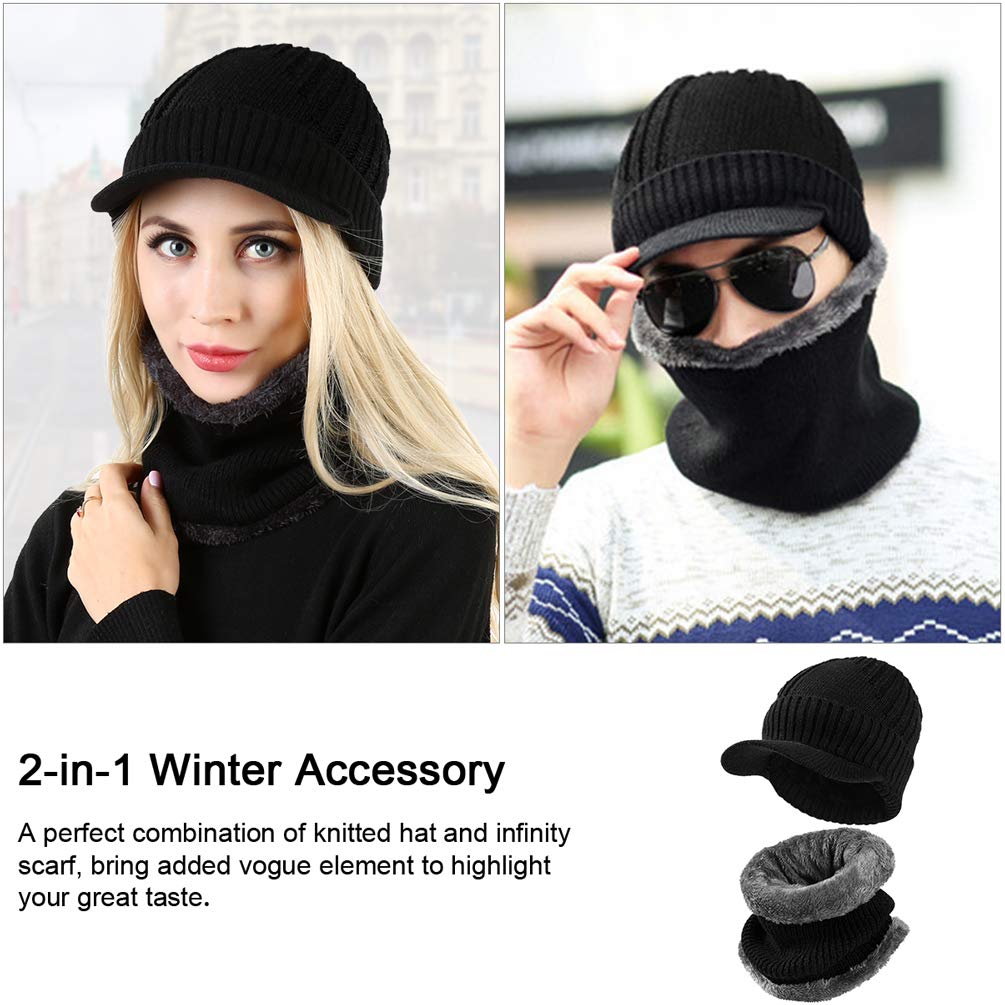 VBIGER Gorro y Bufanda de punto Invierno Hombre y Mujer Caliente Sombreros de Invierno para Aire Libre Sport