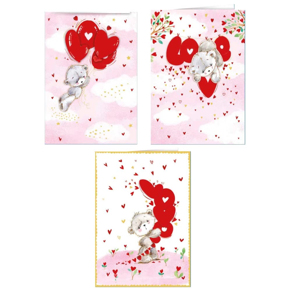 Osito Love 3D Card 13x19 + Envelope-4mod