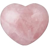 5 Piece Natural Crystal Mini Puff Heart Carved Stone Set - Healing Reiki Worry Stones, Palm Pocket Size (15mm)