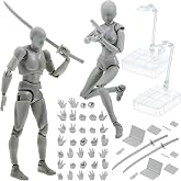 Yookeer Drawing Action Figures Body, Male and Female, Gray, 2