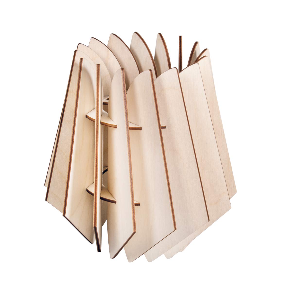 Rayher 62899505 Wood lamella pend.lamp Oslo,FSCMixCred., natural, 18.5x18.5x20cm, 18-part, box 1Set