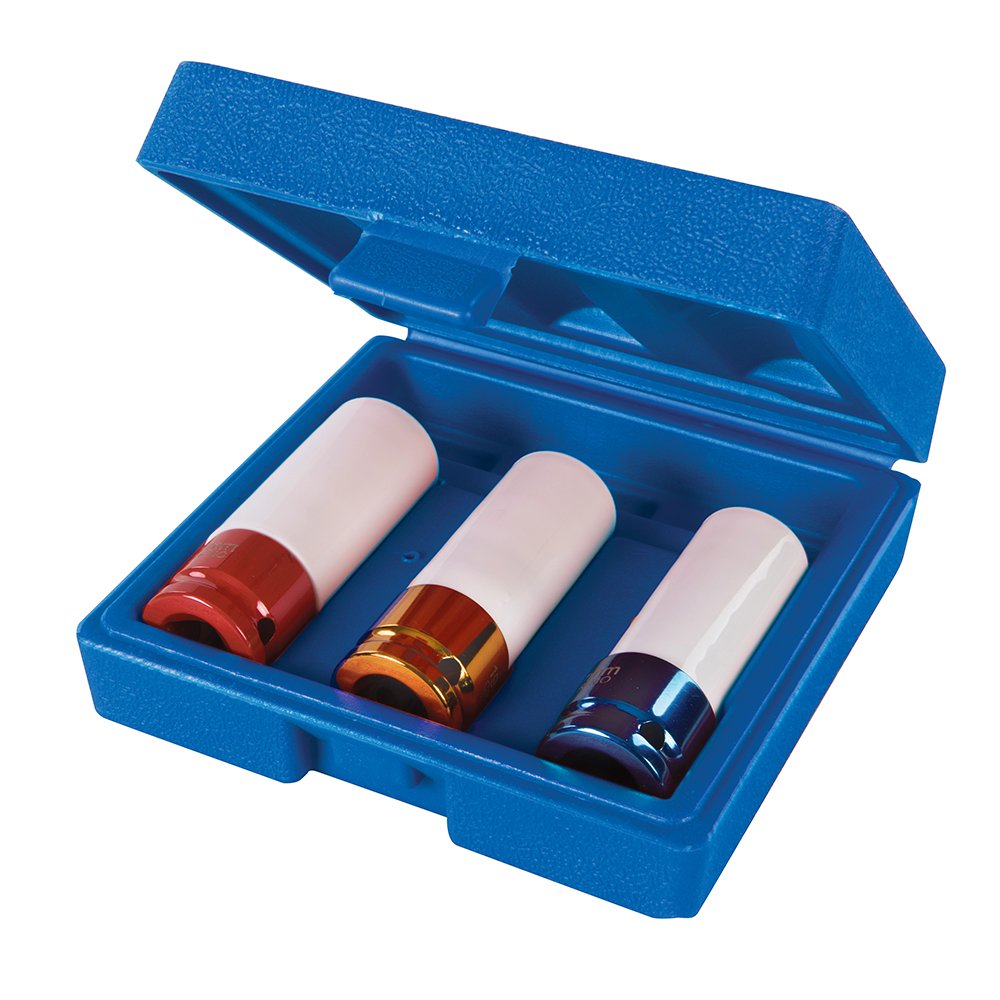 Silverline Impact Alloy Wheel Nut Socket Set 3pce 1/2" / 17, 19 & 21mm (990253)