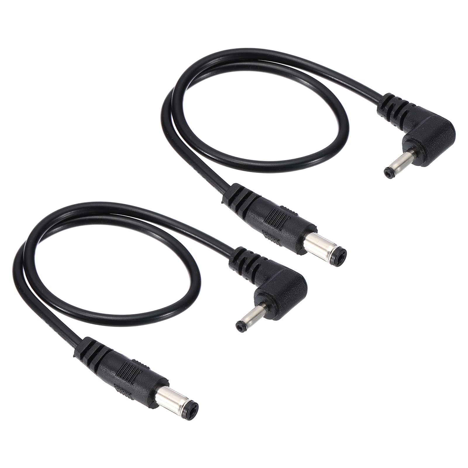 Photo 1 of PATIKIL 1Ft DC 5.5mm x 2.1mm to 3.5mm x 1.35mm Power Extension Cable, 2 Pcs Wire Adapter 90 Degree Right Angle Cord for Router Surveillance Camera, Black