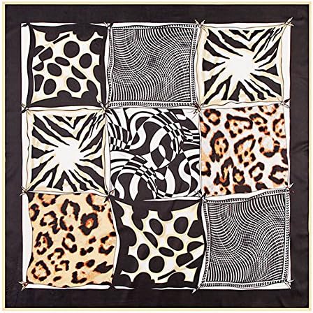 Lean In Women's 39.4" Silk Big Square Animal Pattern Leopard Splicing Printing Scarf - 2017 best gift in USA