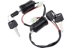 Riyitauto 2 PCS 2 Wire Ignition Key Switch for Electric Scooter Golf Scooter Bikes ATV Moped GoKart U KS51 Motorcycle 2 Position Type on Off