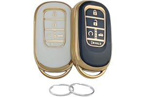REPROTECTING TPU Key Fob Cover Compatible with (5 Buttons) 2022-2025 Honda Accord Civic HR-V CR-V Pilot Sport SI EX EX-L Touring (Black/White)