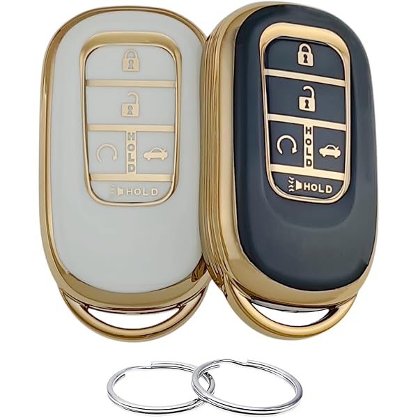 BYZ Carbon Fiber Style Key Fob Cover For Honda Civic, Accord, CR-V, HR-V, Pilot (2022-2025) – 5-Button, With Keychain