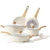 SENSARTE Ceramic Cookware Sets, Pots and Pans Set Non stick, 14 Piece Induction Cookware, Non toxic Healthy Non Stick Kitchen Cooking Set, with Frying Pans Set, PFAS PTFE PFOA PFOS Free