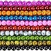 RUBYCA 4mm 2 Strands Czech Glass Round Beads Mix Painted Colored String for Jewelry Making DIY