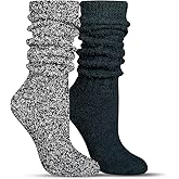 2-Pairs Super Soft Slouchy Socks for Women - Cozy, Fluffy and Fuzzy Socks - Warm Boot and Slipper Socks for Winter
