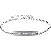 ALiLuYa I Can Do Hard Things Bracelet for Women, 925 Sterling Silver Inspirational Strength Jewelry, Meaningful Gift for Her