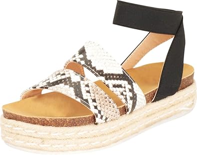 soda women's open toe strappy espadrille flatform sandal