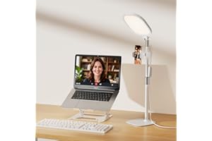 LitONES Ring Light with Stand, 7" Zoom Lighting for Computer/Monitor/Webcam, 30 Light Modes Desk Lights for Video Calls, Conference, Meetings, Recording, Live Stream, Podcasting, Home Office. CRI 97.8
