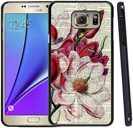 Samsung galaxy Note 5 Case, Customized Black Soft Rubber Samsung Galaxy Note 5 Case Magazine painting Lotus flower