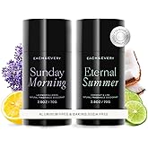 Each & Every Aluminum Free Deodorant for Women & Men, Lavender & Lemon + Coconut & Lime - All Natural Deodorant for Sensitive Skin, EWG Verified - Clean, Baking Soda-Free, Plant-Based - 2.5oz, 2 Pack
