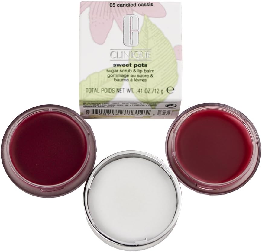 CLINIQUE SWEET POTS LIP BALM 0.41 OZ CLINIQUE/SWEET POTS SUGAR SCRUB & LIP BALM 05 CANDIED CASSIS 0.41 OZ