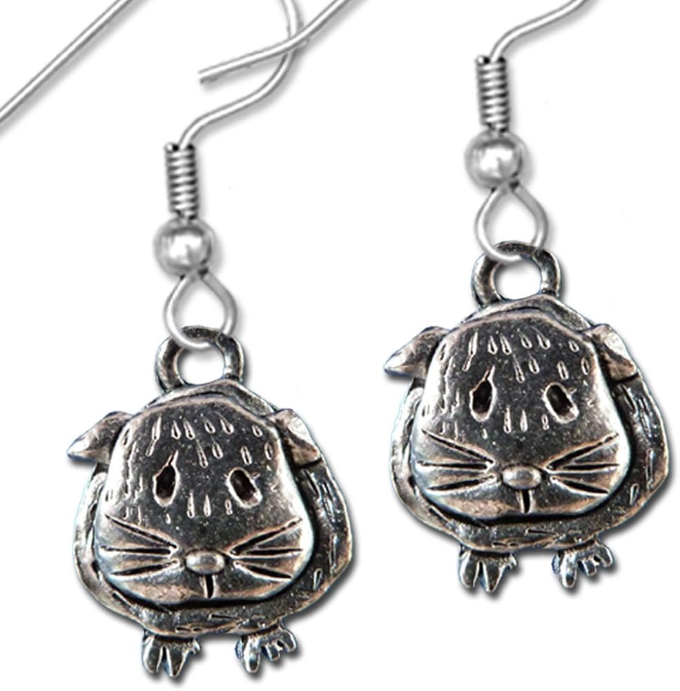 Pewter Guinea Pig Earrings by The Magic Zoo A Delightful