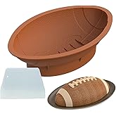 Apiocmy 12 Inch Football Cake Pan - Nonstick 3D Football Shaped Silicone Mold with Scraper for Baking, Breakable Chocolate Mold, Sports-Themed Party