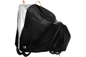 EPICOVER Bike Cover for 1 or 2 Bikes, Outdoor Waterproof Bicycle Covers with Storage Bag, Reflective Adult Tricycle Cover Trike Cover with Lock Holes, Windproof Straps, UV Protection Silver Coating