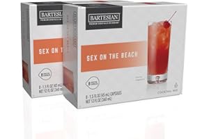 Bartesian 16-Pack Sex on the Beach Mixer Capsules for Cocktail Machine – Home Bar Mixology Cocktails Mix Pod Capsule Set to U