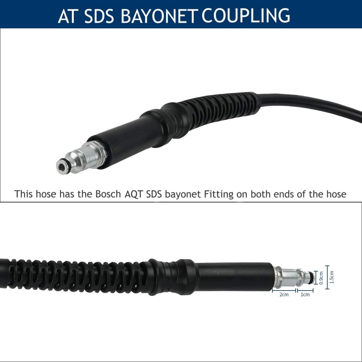 DERASL 6M High Pressure Hose with Quick Connectors, Black - Image 4