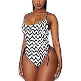 Viottiset Women's Ruched High Cut One Piece Swimsuit Tummy Control Bathing Suit Monokini