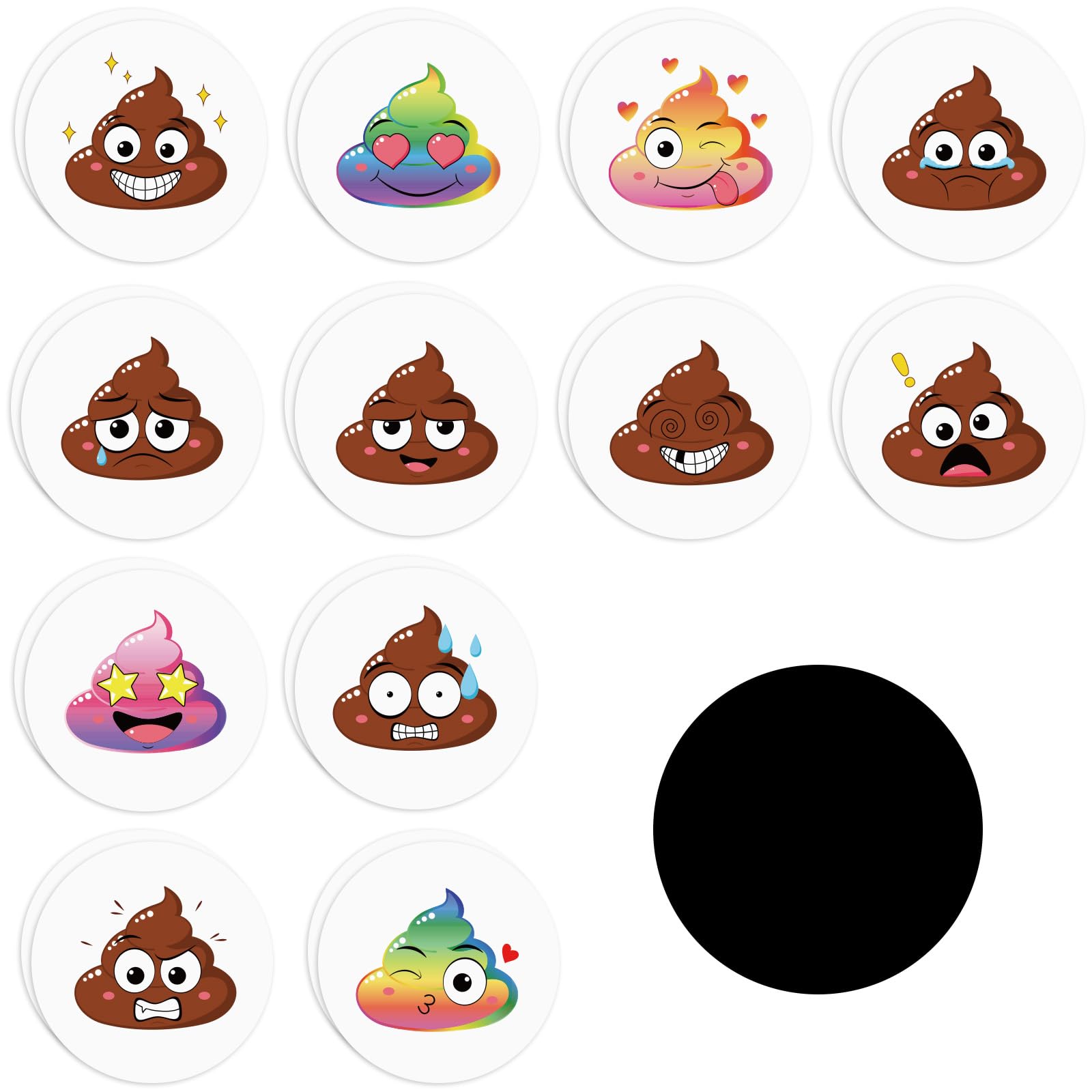 24pcs Potty Training Stickers, PVC Reusable Self-Adhesive Color Changing Pee Markers for Toilet Training Fun Seat Stickers for Boys and Girls (Style 2)