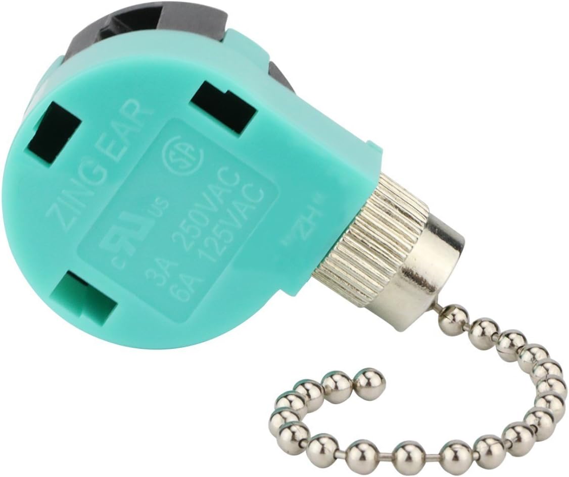 Ceiling Fan Switch 3 Speed 4 Wire Zing Ear ZE-268S6 Pull Chain Switch Control Replacement 3 Speed Control Switch Ceiling Fans, Wall Lamps, Cabinet Light - - 