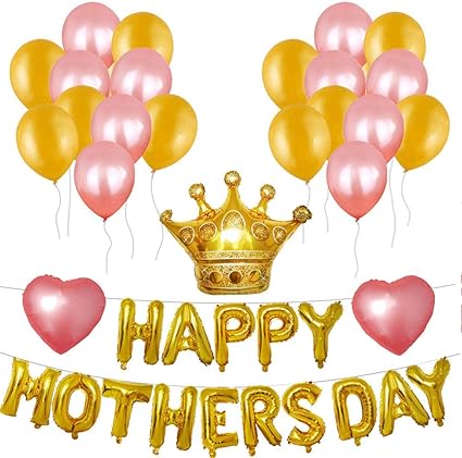 Amazon Com Amosfun Happy Mothers Day Balloon Helium Letter Foil