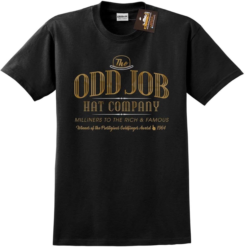 Odd Job Hat Company T Shirt James Bond Inspired Goldfinger Tee Retro