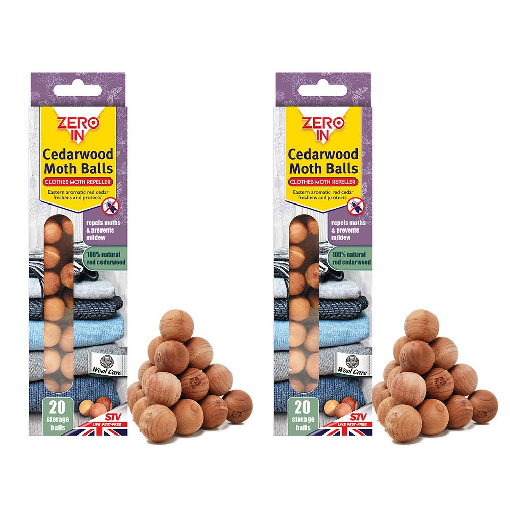Zero In AMZ031 Cedarwood Balls 20 pack x2, multicolour