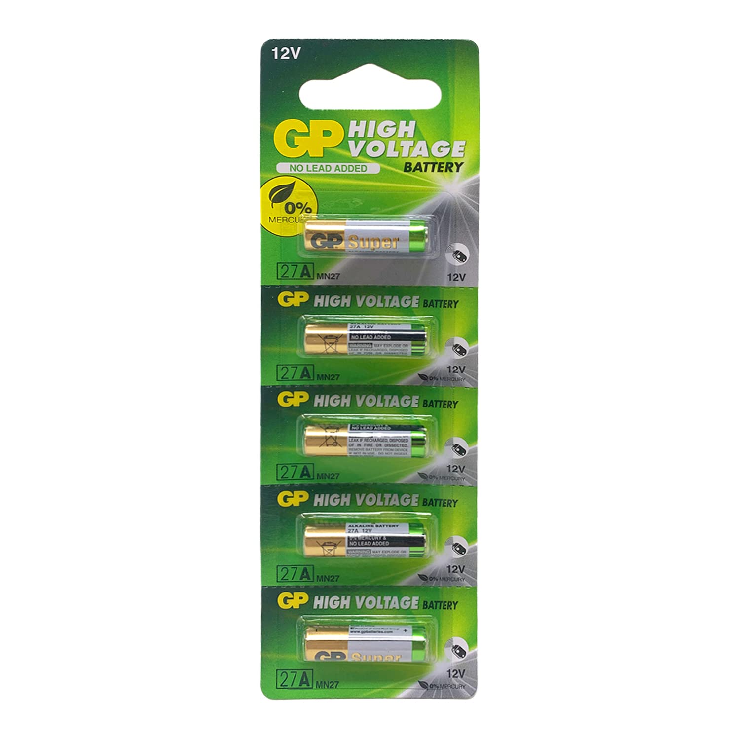 GP Batteries 12 Volt Alkaline Batteries - 5-Pack - 27AE