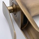 Beelee Antique Brass Waterfall Spout Bathroom Sink Faucet Tall Single Handle view 5