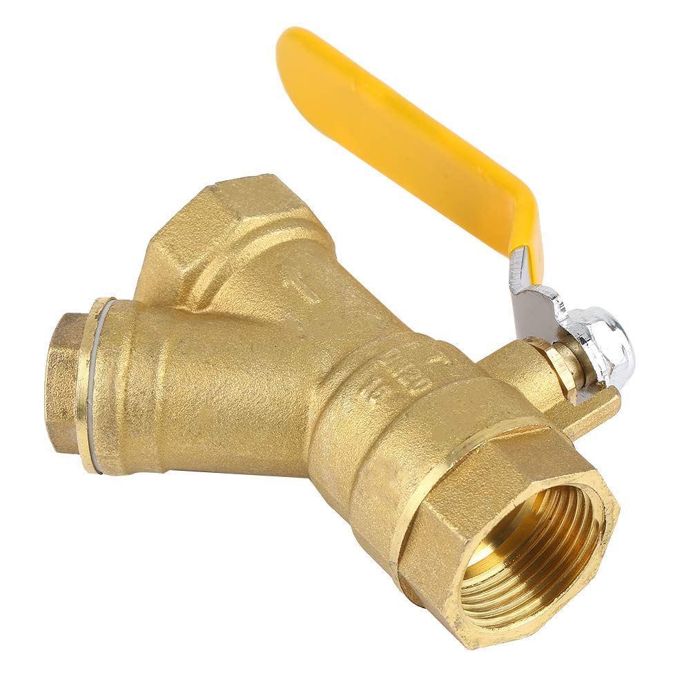 Qinlorgo Brass Strainer Filter Ball Valve, 3/4" BSPP Female Thread for Water Natural Gas