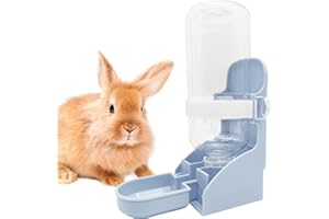 kathson Rabbit Water Bottle, 17oz Hanging Water Fountain Automatic Dispenser No Leak WaterFeeder for Bunny Chinchilla Guinea Pig Hedgehog Ferret, Blue