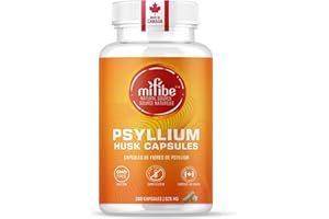 mifibe Psyllium Husk Fibre Capsules | 300 Pills | 2625mg Per Serving | Natural Laxative for Constipation Relief | Soluble Fib