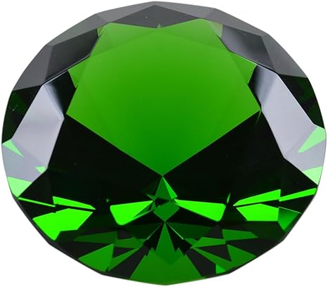 Amazon Co Jp 多色透明 水晶 ダイヤモンド 100mm ペーパーウェイト ガラス 文鎮 装飾品 ギフトボックス 緑 ホーム キッチン