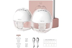 NCVI Wearable Hands Free Breast Pump, 4 Modes & 9 Levels with Multitronic Suction, Ultra-Quiet <42dB, Long Battery Life (150min), 21/24mm Flange Insert, Portable Electric Breastfeeding Pump for Moms