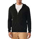 KVSS Men's Machine Washable 100% Pure Cashmere Zip Up Cardigan Hoodie, Sweater for Mens with Pockets from Inner Mongolia